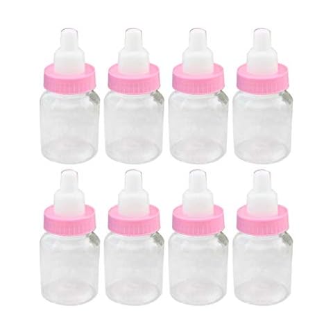 Baby Shower Favor - 36 Pack Pink Mini Milk Bottle Party Favor Gift Bag Boxes 1.5" x 3.5" Cover