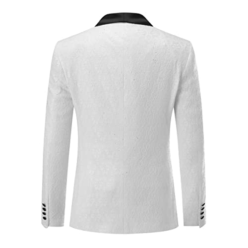 YFFUSHI Men's 3 Piece Suit One Button Slim Fit Shawl Lapel Tuxedo Blazer Jacket Vest Pants4