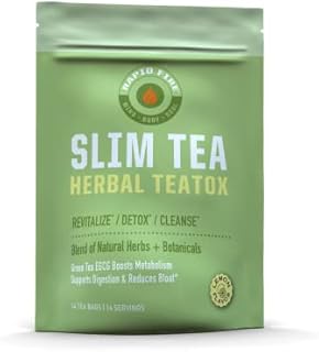 Rapid Fire Slim Tea 14-Day Herbal Teatox Blend of 14 Natural Herbs and Botanicals with Matcha Green Tea to Help Support Weight Loss, Digestion, Metabolism, Detox and Cleanse, 14 Count, 14 Servings