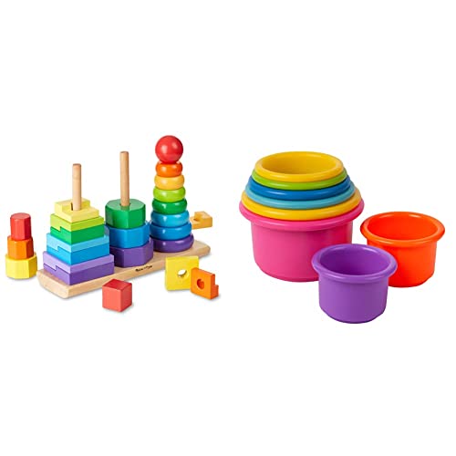 Melissa & Doug Geometric Stacker and The First Years Stack & Coun...