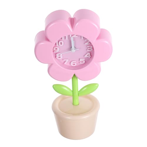 HANABASS Reloj Despertador de Flores Pequeño para Dormitorios Infantiles y Juveniles Movimiento Silencioso y Estilo Decorativo Portátil