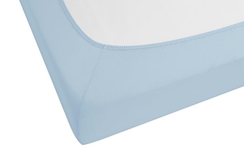 Traumhaft Schlafen - Castell - Markenbettwäsche 0077113 Spannbetttuch Jersey Stretch (Matratzenhöhe max. 22 cm) 1x 90x190 cm - 100x200 cm, bläulich - Image 3