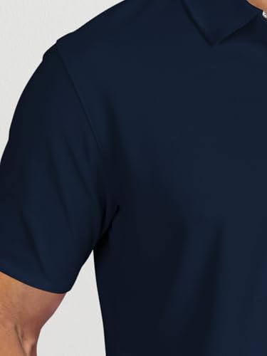 Image of BULLMER Trendy Solid Zipper Collar /Polo Neck Tshirt for Men