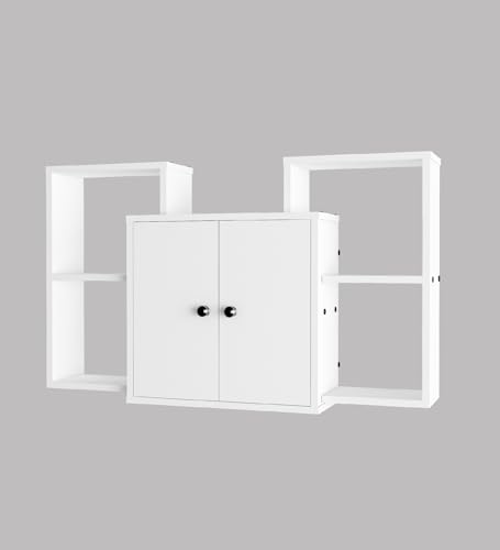 Image of WYDE Multipurpose Modular Wall Racks /Shelves /Organiser /Decor Particle Board Wall Shelf (Number of Shelves - 4, White)