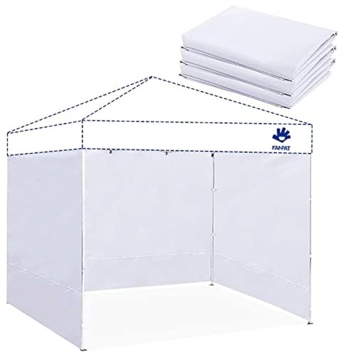 Fanpat Instant Canopy Walls for 12x12 ft Pop Up Canopy Frame, 99% UV Protection, Waterproof for Outdoor Events, White(3 Pieces Canopy Sidewalls Only)
