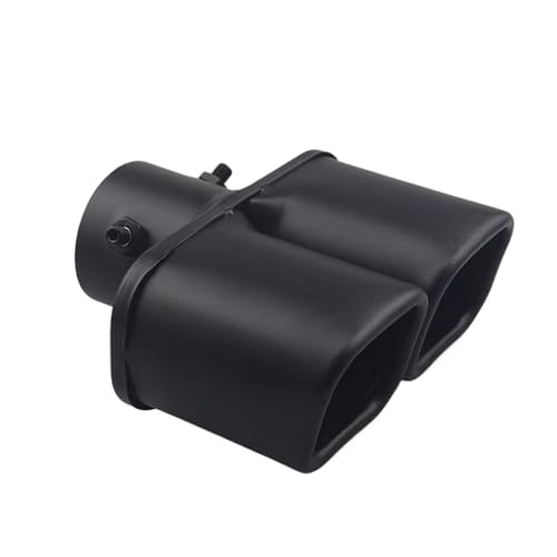 Double sortie d'échappement 63mm carrée noire en inox pour voiture
