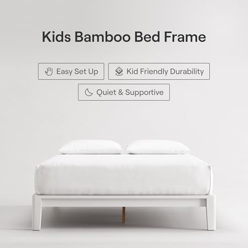 Image of Nectar Kids Bamboo Headboard - Twin - White - Attachable to Kids Bamboo Bed Frame (Sold Seperately) - Easy Tool Free Set Up - Contemporary and Durable