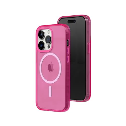 Coque iPhone 14 Pro Max antichoc transparente rose cerise compatible MagSafe