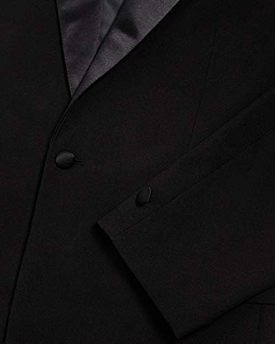 100% Polyester Regular Fit Classic Satin Notch Lapel One Button Men’s Black Tuxedo Jacket2
