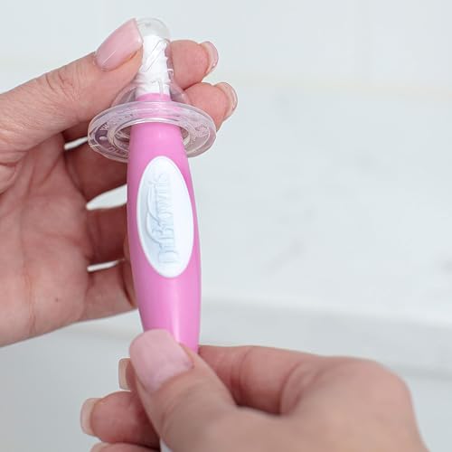 Image of Dr. Brown's Reusable Sponge Baby Bottle Cleaning Brush with Suction Cup Stand, Scrubber and Nipple Cleaner, BPA-Free, Pink, 2-Pack