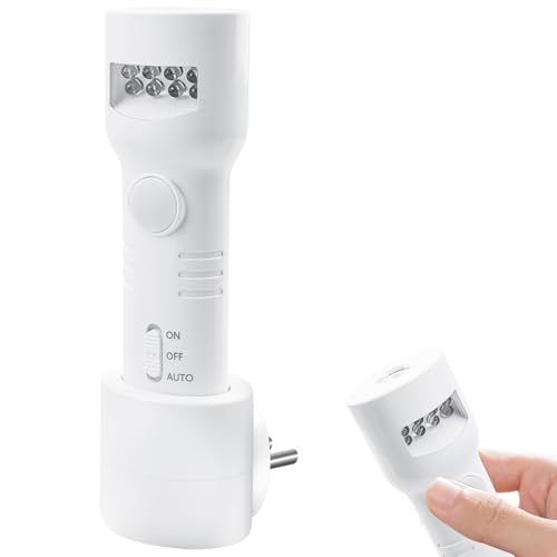 Behogan Lampe torche veilleuse, veilleuse LED à brancher avec détecteur de mouvement, lampe torche rechargeable murale à capteur, lampe torche LED à...