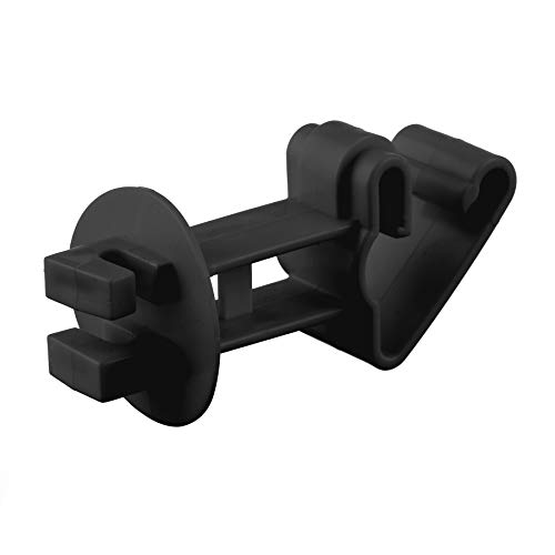FENCE SHOCK 25PCS Electric Fence Insulators for T-Post Snap-on Extended Insulators Black