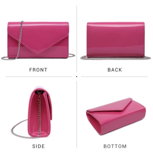 Image of Dasein Women's Vegan Leather Evening Bag Clutch Purse Formal Handbag
