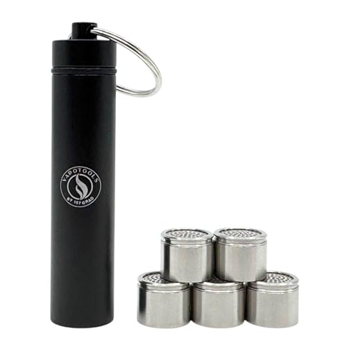 Vapotools by 157Grad Edelstahl Dosierkapseln passend für Weeke Rush Norddampf Relict & baugleiche Vaporizer (5 Kapseln + Caddy)
