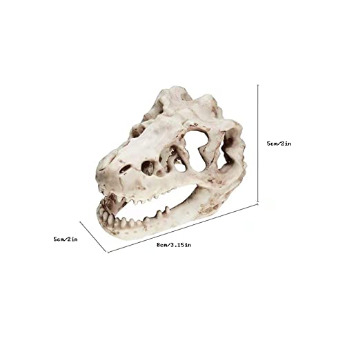 Decoración de acuario de Halloween Esqueleto Agujero Resina Dinosaurio artificial Cráneo Esqueleto Ornamento - Tanque de peces Cráneo Acuario Decoraciones cueva Paisajes Mascota Reptil Casa