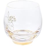 Garneck Vaso de Vidrio Transparente para Beber Taza de Agua de Vidrio Artesanal Decoración Dorada Capacidad Pequeña Adecuado para Té Leche y Whisky Apto para Microondas y Uso