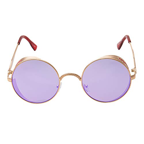Ultra Steampunk Round Sunglasses Gold with Purple Lenses Retro Mens Women Cosplay Cyber Gothic Vintage UV400 Protection Goggles Blinders Unisex Sun Glasses Retro Sunglasses Round Glasses Round Frame steampunk buy now online Ultra Steampunk Round Sunglasses Gold with Purple Lenses Retro Mens Women Cosplay Cyber Gothic Vintage UV400 Protection Goggles Blinders Unisex Sun Glasses Retro Sunglasses Round Glasses Round Frame steampunk buy now online