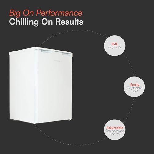 Cookology UCFR130WH under counter Freestanding Fridge in White - 130 Litre Capacity - Adjustable Temperature Control & Legs - Reversible Door - Image 2