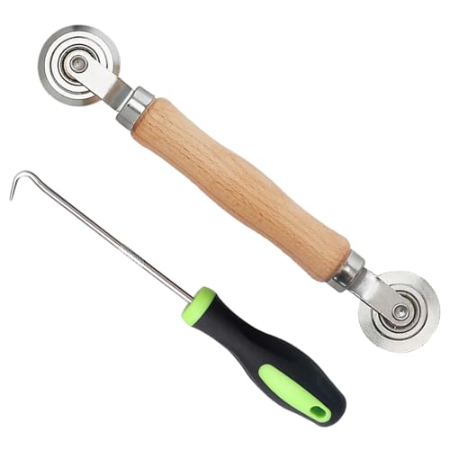 Zynphancer スクリーンローラーツール スプライン除去フック ? 窓やドアのスクリーン交換に最適、凸凹ローラーで簡単施工 (b)