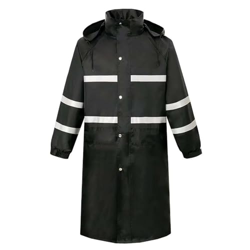 Chubasqueros largos para hombre chubasquero forrado impermeable reflectante ropa de lluvia con capucha chaqueta de lluvia con capucha ropa de trabajo trabajo trabajo abrigo de advertencia abrigo