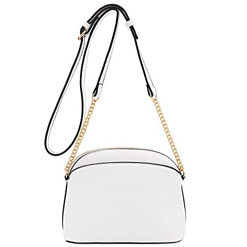 Image of FashionPuzzle Faux Leather Small Dome Crossbody Bag with Chain Strap