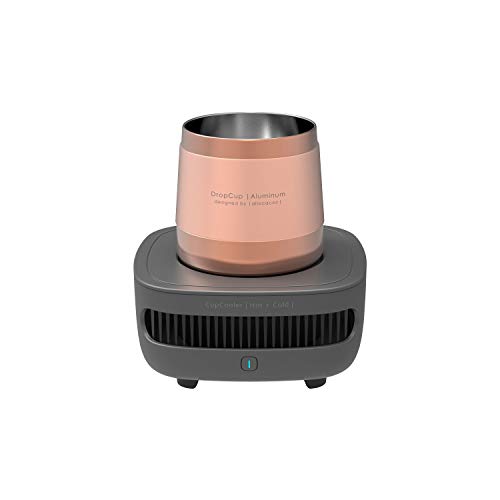 Allocacoc Cup Cooler, Instant Cold Panel Keep Your Cold Drink Cool, Beverage Cooling Device, Electric Ice Bucket, Wine Drink Desert Ice Cream Chiller, Aluminum Cup, Savor The Flavor Grey