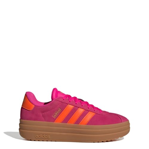 Image of adidas Womens Vl Court Bold Lace Up Sneakers Shoes Casual - Pink