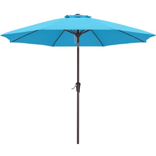 Image of ABCCANOPY 11FT Patio Umbrella Outdoor 8 Ribs Table Umbrella(Turquoise) | Fade & UV Resistant Fabric,8 Fiberglass Ribs,Smooth Crank System,Wind Resistance,Great for Patio,Backyard,Garden,Deck