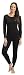 Rocky Womens Thermal 2 Pc Long John Underwear Set Top and Bottom Smooth Knit (Medium, Black)