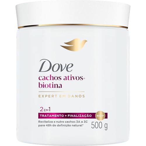 Dove Máscara Capilar 2 em 1 Cachos Ativos + Biotina 500g