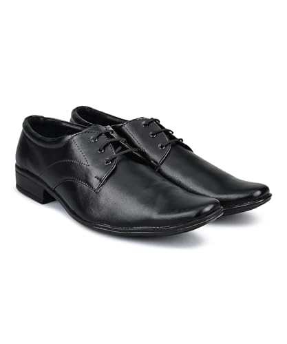 Image of Men's Synthetic Leather Black Formal Stylish Shoes