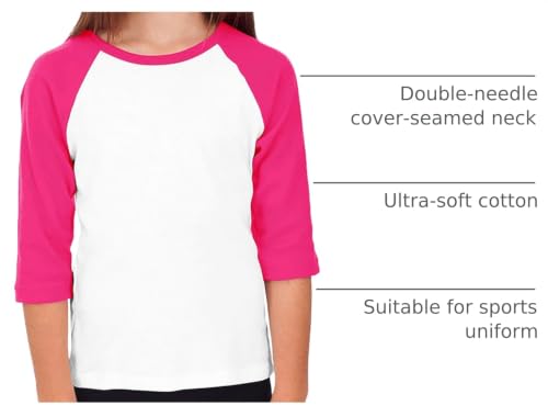 Image of Hat and Beyond Kids Raglan Jersey Child Toddler Youth Uniforms 3 /4 Sleeves T Shirts