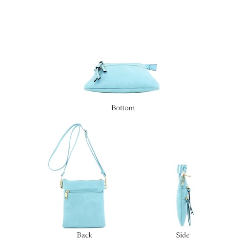 Image of Isabelle Small Lightweight Shoulder Bag for Women, Mini Multi Zipper Pocket Crossbody Handbag with Adjustable strap