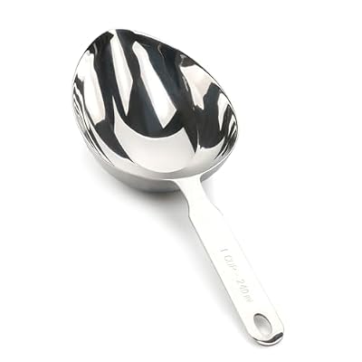 RSVP International Endurance Stainless Steel Measuring Scoop Collection, Oval, 1-Cup