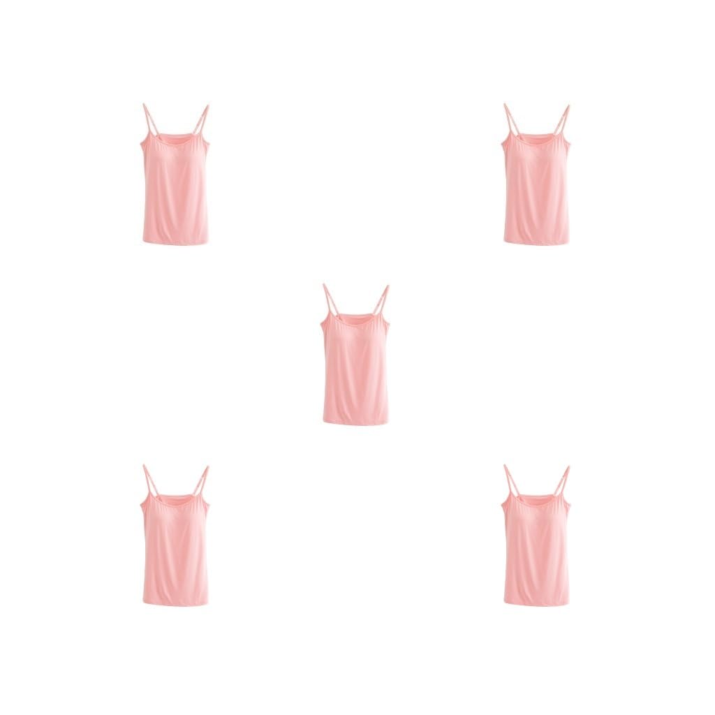 Top da donna Abito sportivo imbottito Gilet casual senza maniche Canotta da yoga senza anello in acciaio Accessorio per abbigliamento femminile rosa M