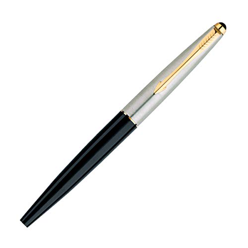 Image of Parker Roller Ball Pen Gift Set - with Round Key Chain Galaxy Standard Gold Trim Roller Ball Pen - Black