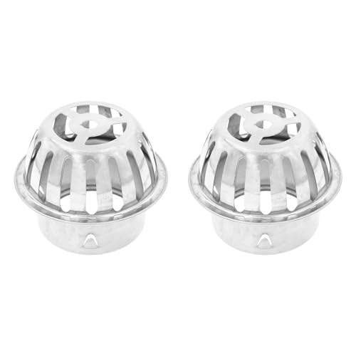 Roof Floor Drain,SAFYY 304 Stainless Steel Roof Drain Dome,Balcony Roof Dome Drain Cover,Yard Outdoor Anti Blocking Strainer,Gardens Gutter Cleaning Tool,Rain Bucket Drainage Parts (2, 83mm/3.3