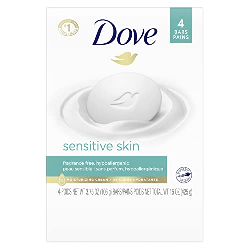 Dove Beauty Bar More Moisturizing Than Bar Soap For Softer Skin, Fragrance Free, Hypoallergenic Sensitive Skin With Gentle Cleanser 3.75 Oz 24 Bars- 4 Count (Pack Of 6) #TOP1
