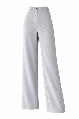 Image of KERI PERRY Trousers for Woman Pants Women's Formal Office Korean | Beige Black Track Pant | Straight | Cotton Spandex Stretchable Trouser | High-Waisted Bottom Wear