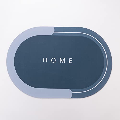 Image of SAVYA HOME Anti Skid Bath Mat | Dry Rubber Backed | Non-Slip Water Absorbing Mat | Door Mats for Bathroom | Mats for Floor | Bathroom Mats | Bathroom Accessories | Home Decor | Blue - 40 X 60cm