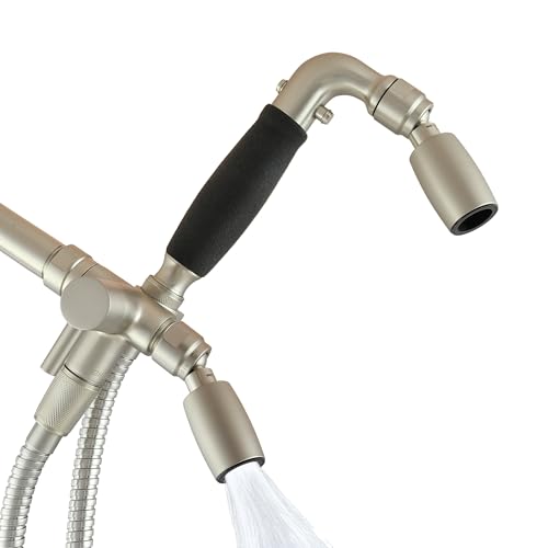 Kit de ducha combinado de 3 vías High Sierra® sin plomo, metal, con válvula desviadora integrada, caudal ultra bajo de 1.25 GPM, acabado cepillado en níquel miniatura 1