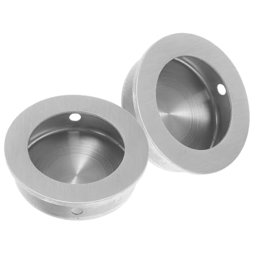 TOVINANNA 2 Piezas Manijas para Puertas de Bolsillo Mango Redondo de Acero Inoxidable Tirador Empotrado para Puertas de Gabinetes Maneta Oculta