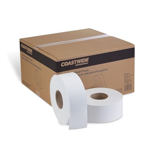 Coastwide Professional Recycled Jumbo Toilet Paper, 2-ply, White, 1000 ft./Roll, 12 Rolls/Case