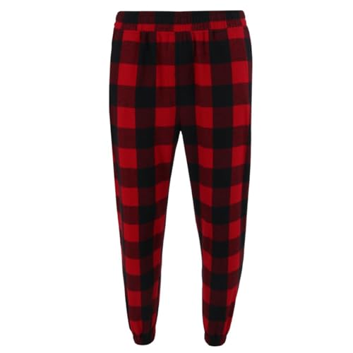 Burnside Unisex Flannel Jogger S Red/Black