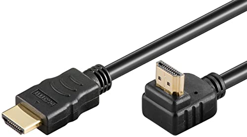 CABLEPELADO Câble HDMI Ethernet Coudé 90° Avec Contacts Dorés - Compatible PC, PS4, PS5, Xbox, Smart TV - Noir - 50 cm