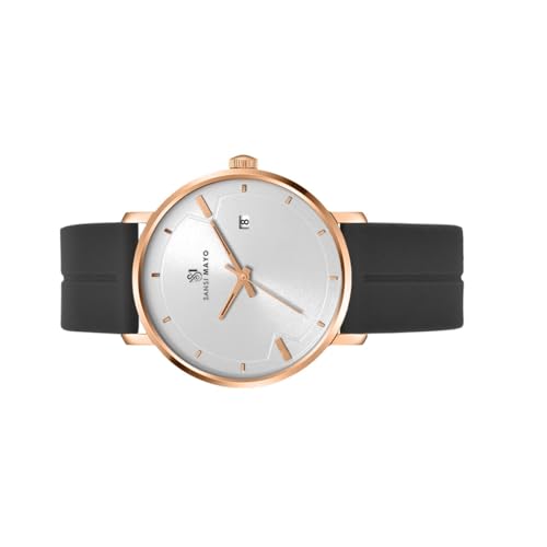 Image of Analog Watch for Men with Silicone Band | Magnetic Lock Strap | Japanese Quartz Movement | Water Resistant | Formal & Casual Wristwatch Gift