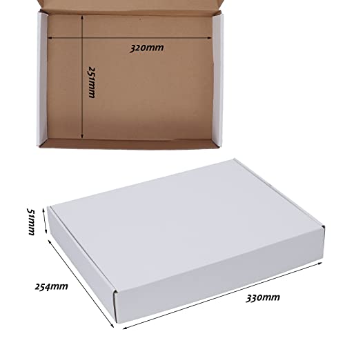 Giftgarden Pudełko kartonowe Kraft 330x254x51MM Zestaw 25, Maxibrief Tektura do wysyłki pocztowej, białe
