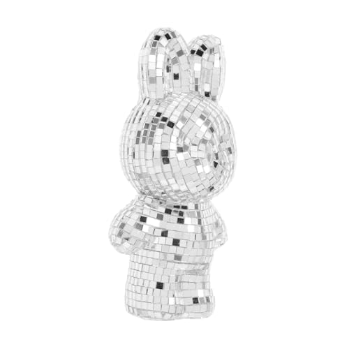 RORPOIR Elegant Disco Ball Mirror Rabbit Motif Party Accessory Retro Style Ornament for Wedding Stage Dance Event