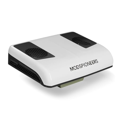 Modspioneers 12V 11000 BTU RV Rooftop Air Conditioner – DC Inverter Low Profile AC Unit, Ultra Quiet, Fast Cooling, No Heating, Easy Install for Camper, Trailer, Van, Motorhome
