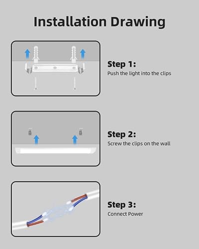 Cutever 4FT Led Batten Light, 40W Tube Light Surface Mounted Ceiling Light Cool White 6500K 4000LM 180 °Beam Angle Led Tube Lights for Shop, Office, Living Room, Garage, Warehouse, Kitchen